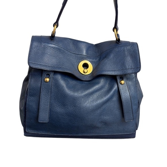Yves Saint Laurent Handbags - YSL Yves Saint Laurent authentic vintage blue leather “muse” bag Italy